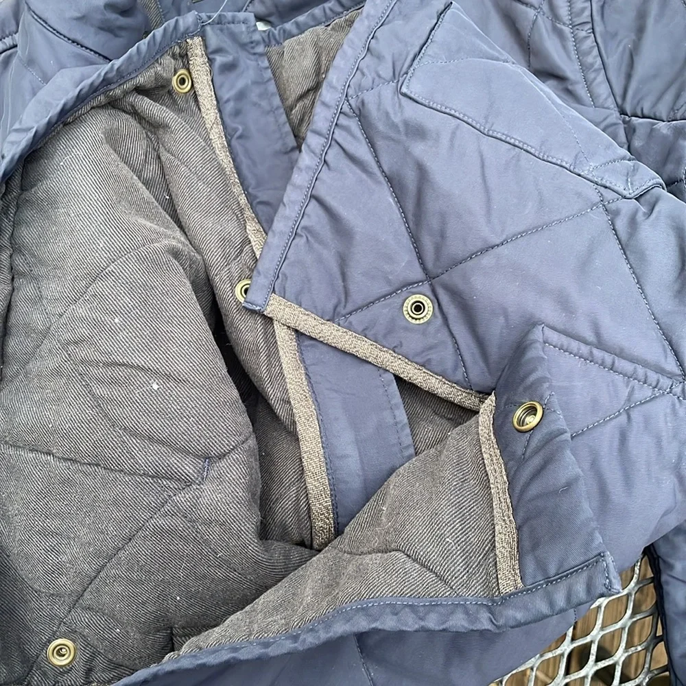 J. Crew Navy Blue Quilted Snap-Button Jacket